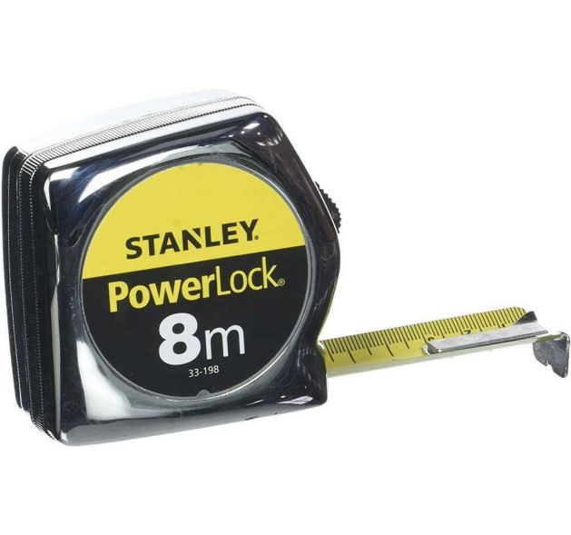 Stanley Μέτρο POWERLOCK με κέλυφος ΑΒS 8m