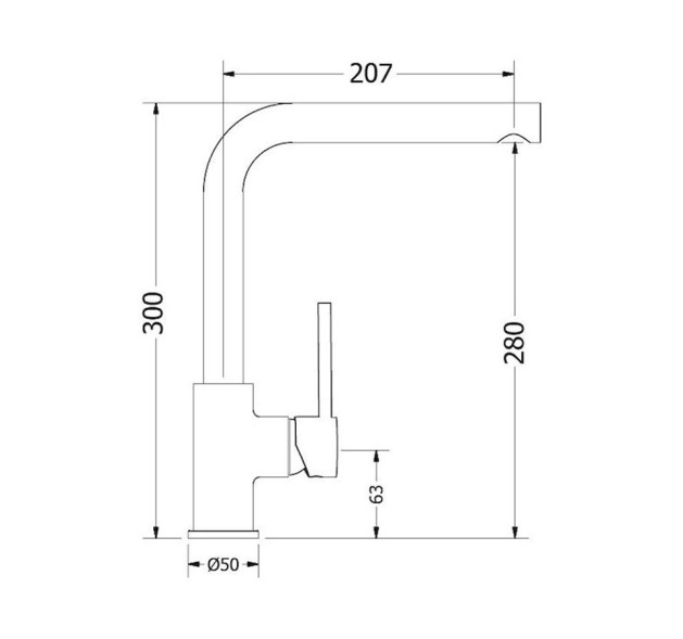 Ψηλή Μπαταρία Κουζίνας Πάγκου Μαύρη Viospiral Line Space 00-02080/SB