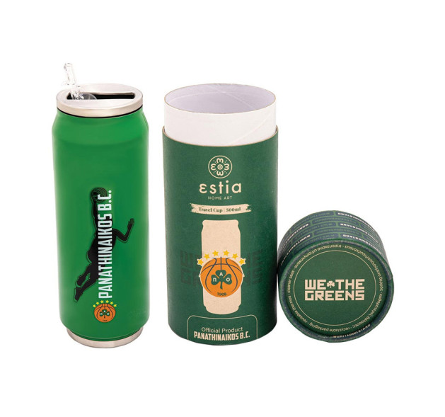 Estia Travel Cup Ποτήρι Θερμός με Καλαμάκι Panathinaikos BC 500ml