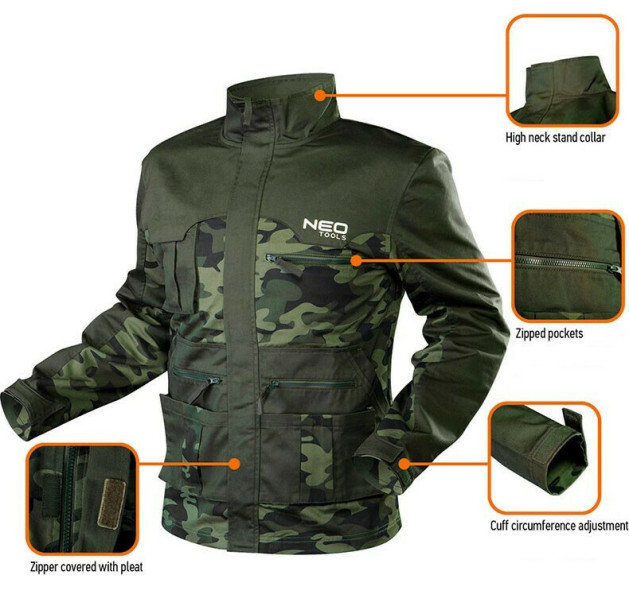 Neo Tools Μπουφάν Εργασίας Camo 255g/m² CAMO XL/56 81-211-XL