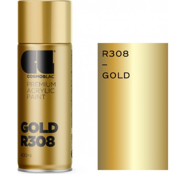 Cosmos Lac Σπρέι Βαφής Premium Acrylic με Γυαλιστερό Εφέ Gold 400ml