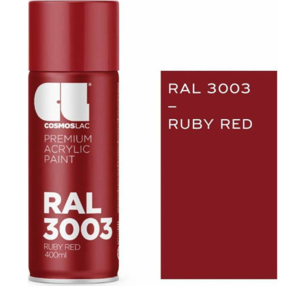 Cosmos Lac Σπρέι Βαφής Premium Acrylic με Μεταλλικό Εφέ Ruby Red N311-R3003 400ml