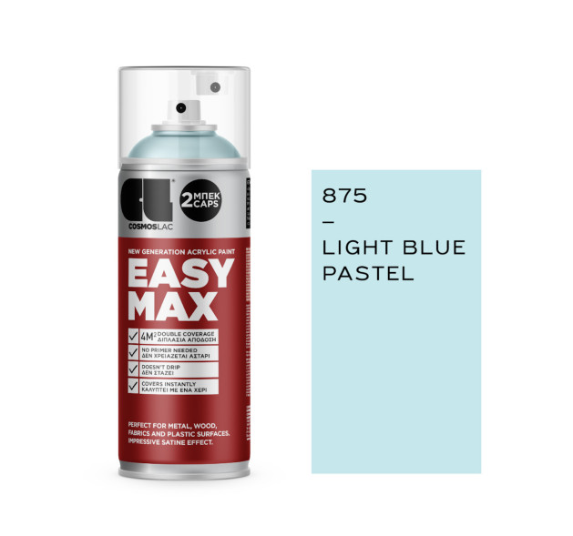 Cosmos Lac Σπρέι Βαφής Easy Max Ακρυλικό Pastel Blue N875 400ml