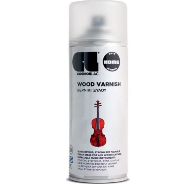 Cosmos Lac Σπρέι Βερνίκι Wood Varnish με Σατινέ Εφέ Διάφανο N375 400ml