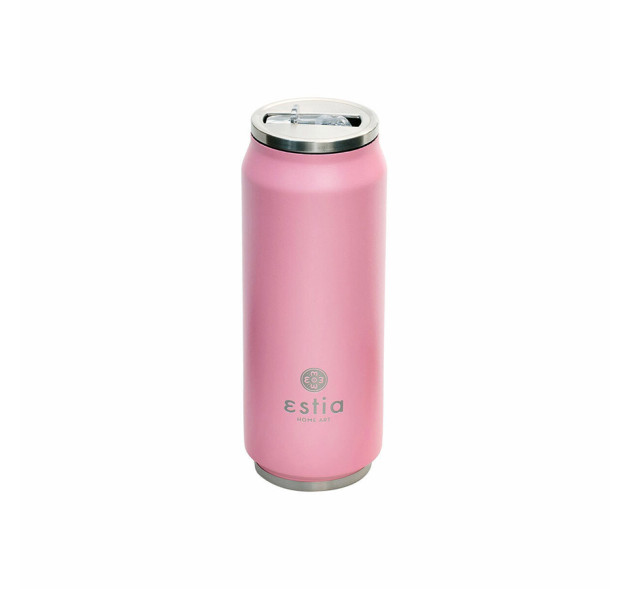 Estia Travel Cup Save The Aegean Ποτήρι Θερμός με Καλαμάκι Baby Pink 500ml