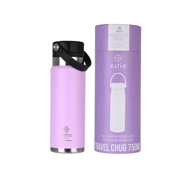 Estia Travel Chug Save The Aegean Μπουκάλι Θερμός Lavender Purple 750ml