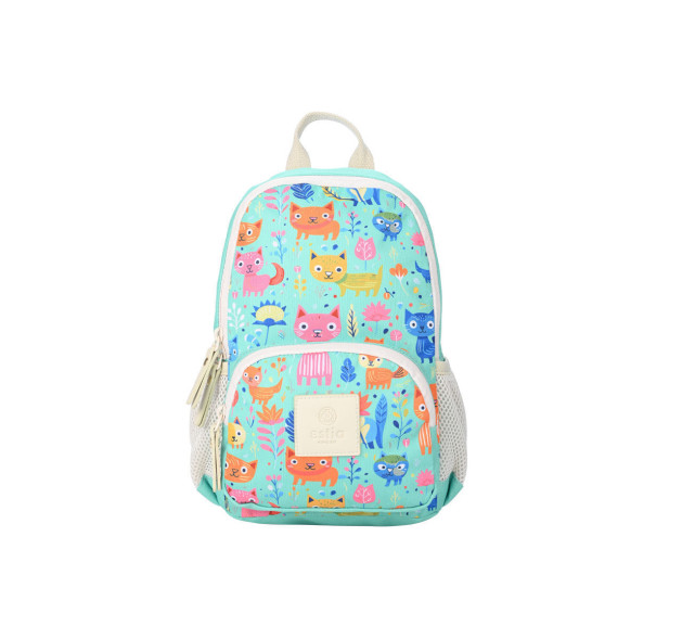 Estia Kid Backpack Σχολική Τσάντα Πλάτης Δημοτικού Feline Foliage 6lt