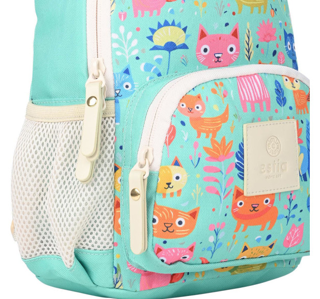 Estia Kid Backpack Σχολική Τσάντα Πλάτης Δημοτικού Feline Foliage 6lt