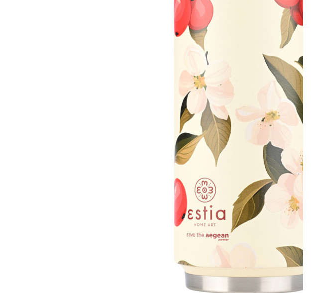 Estia Travel Cup Save the Aegean Ποτήρι Θερμός Ανοξείδωτο SAKURA WHISPER 500ml με Καλαμάκι