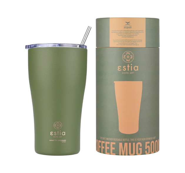 Estia Coffee Mug Save The Aegean Ποτήρι Θερμός Ανοξείδωτο BPA Free Forest Spirit Estia 500ml με Καλα