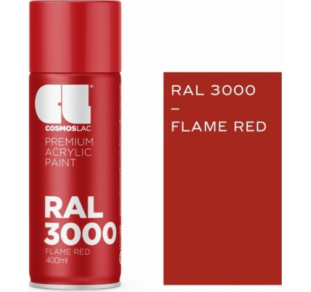 Cosmos Lac Σπρέι Βαφής Premium Acrylic Flame Red RAL 3000-N330 400ml