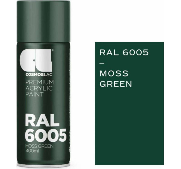 Cosmos Lac Σπρέι Βαφής Premium Acrylic με Μεταλλικό Εφέ Moss Green RAL 6005-N314 400ml