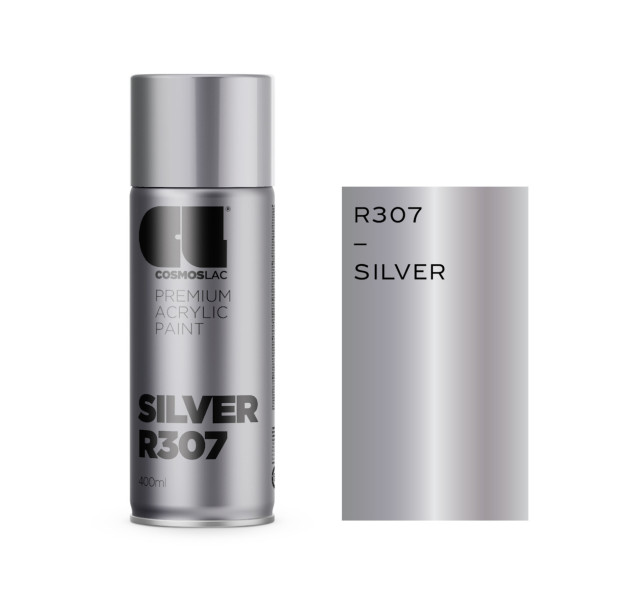 Cosmos Lac Σπρέι Βαφής Premium Acrylic με Σατινέ Εφέ Silver R307 400ml