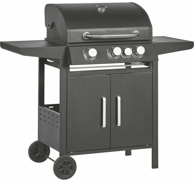 Bormann BBQ3100 Ψησταριά Υγραερίου Μαντεμένιας Σχάρας 60x45εκ. με 3 Εστίες 10.8kW και Πλαϊνό Μάτι