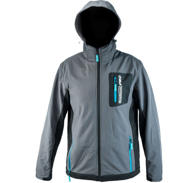 Bormann Napoli Softshell BPP7056 Μπουφάν Εργασίας Softshell με Κουκούλα σε Γκρι Χρώμα