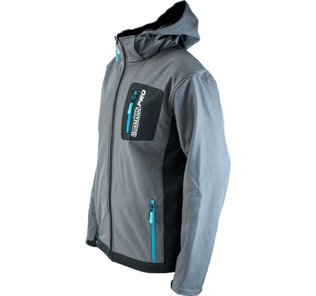 Bormann Napoli Softshell BPP7056 Μπουφάν Εργασίας Softshell με Κουκούλα σε Γκρι Χρώμα