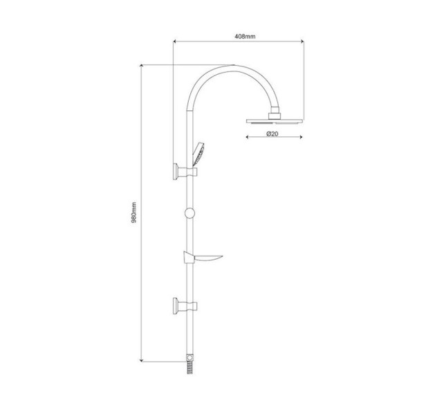 Στήλη Ντουζ 98cm Viospiral Bali 06-02030/S