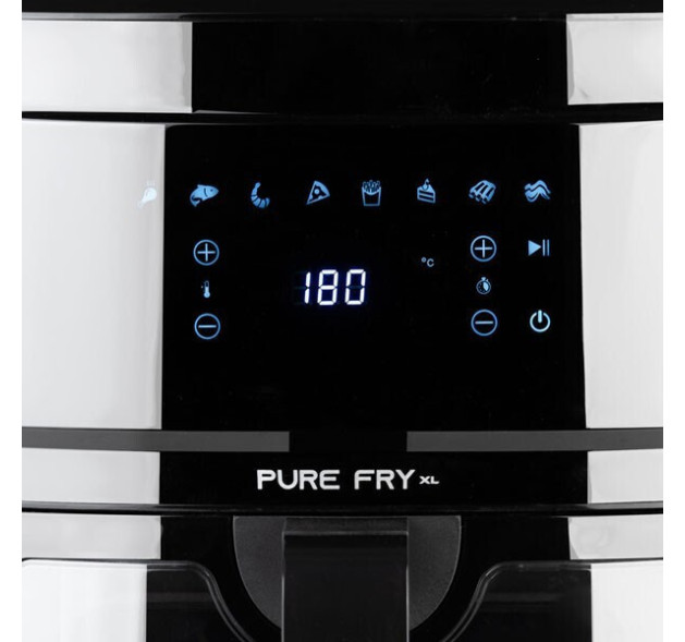 Estia ΦΡΙΤΕΖΑ ΑΕΡΟΣ PURE FRY XL 1700w 9.1lt ME ΨΗΦΙΑΚΗ ΟΘΟΝΗ & 8 ΠΡΟΓΡΑΜΜΑΤΑ ΜΑΥΡΟ