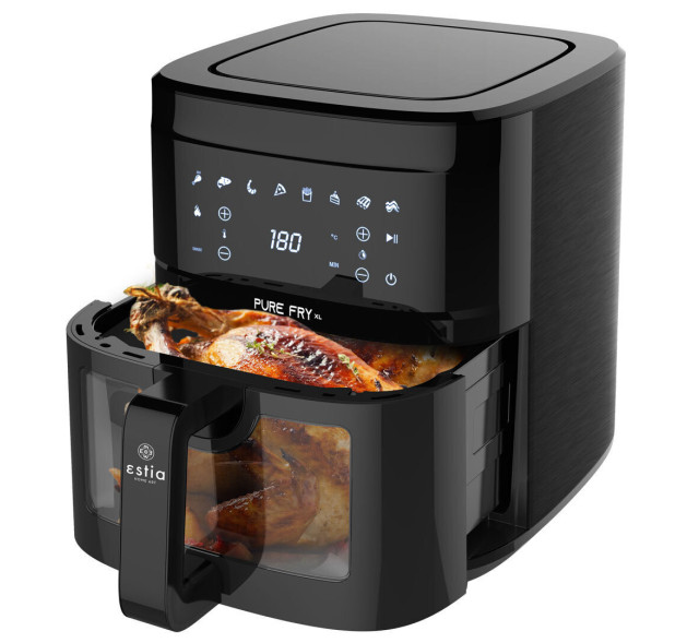 Estia ΦΡΙΤΕΖΑ ΑΕΡΟΣ PURE FRY XL 1700w 9.1lt ME ΨΗΦΙΑΚΗ ΟΘΟΝΗ & 8 ΠΡΟΓΡΑΜΜΑΤΑ ΜΑΥΡΟ