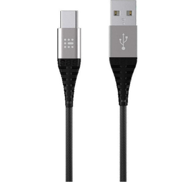 SAS Braided USB 2.0 Cable USB-C male - USB-A male Silver 1.2m 100-16-007