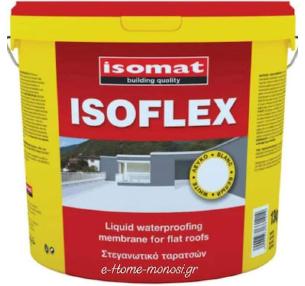 Isomat Isoflex Ελαστομερές Ακρυλικό Επαλειφόμενο Στεγανωτικό 13kg Λευκό