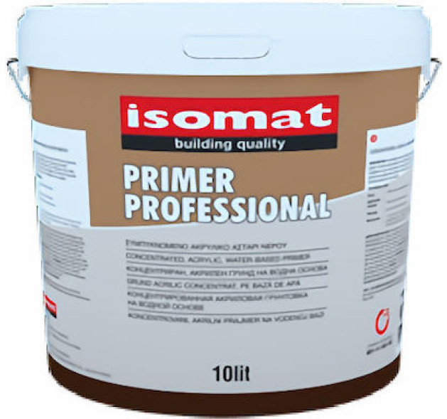 Isomat Primer Professional Συμπυκνωμένο Ακρυλικό Αστάρι Νερού Λευκό Για Δομ.Υλικά/Τοιχοποιία 0.75lt