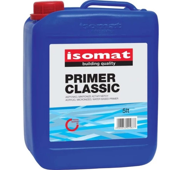 Isomat Primer Classic Ακρυλικό Αστέρι Μπλέ Κατάλληλο για Δομικά Υλικά / Τοιχοποιία 5lt