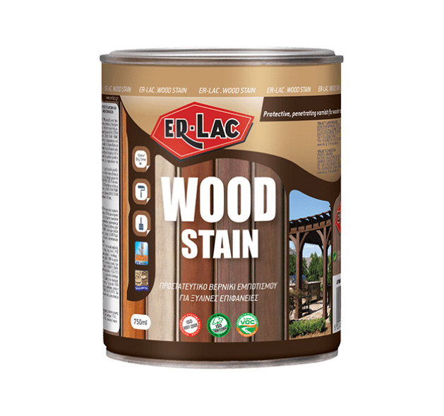 ER-LAC Wood Stain 1003 Βερνίκι Εμποτισμού Καρυδιά Ανοικτή 750ml