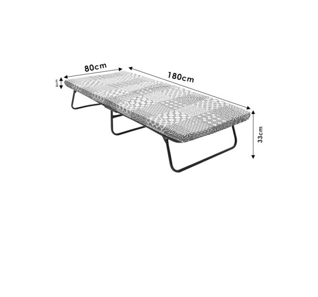 Pakketo PWF-0650 Πτυσσόμενο Ράντζο Μονό με Στρώμα 180x80εκ.