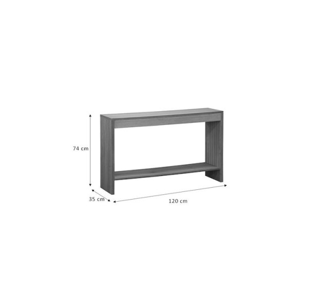 Pakoworld Κονσόλα Focused MDF φυσικό 120x35x74εκ