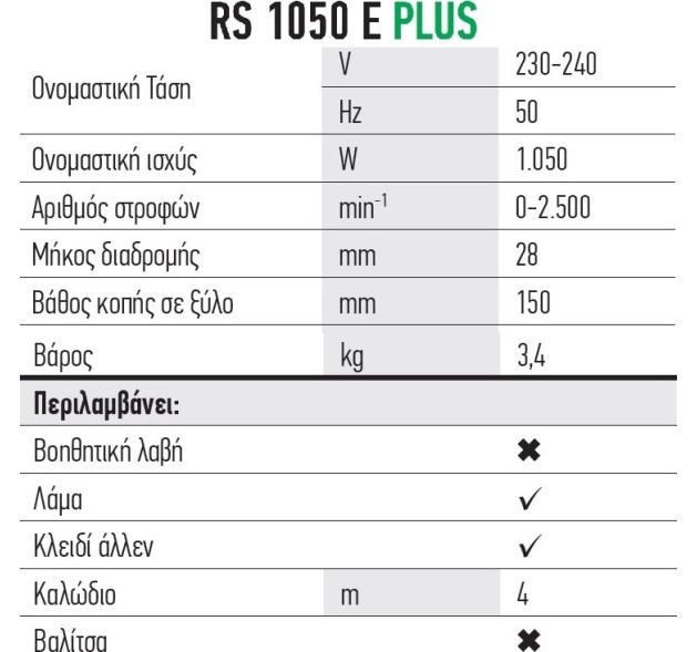 F.F. Group Σπαθοσέγα RS 1050 E Plus 1050W