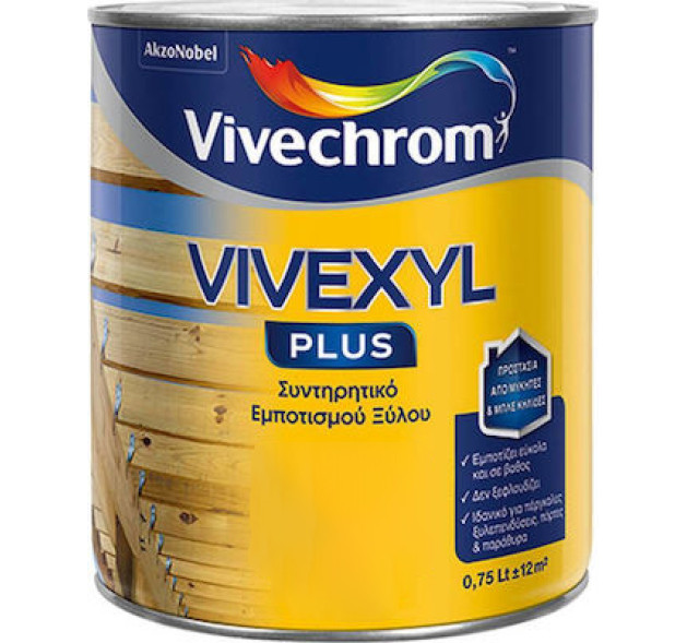 Vivechrom Vivexyl Plus Συντηρητικό Ξύλου Διαλύτου 501 ’χρωμο Ματ 750ml