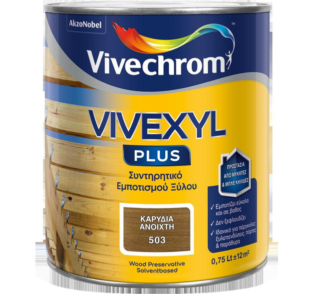 Vivechrom Vivexyl Plus Συντηρητικό Ξύλου Διαλύτου 502 OAK  750ml