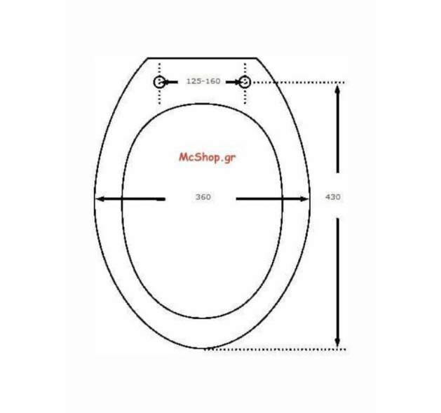 Viospiral Satin Καπάκι Λεκάνης Soft Close Πλαστικό 44x36.4cm Λευκό