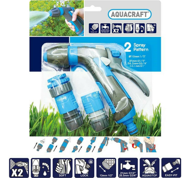 Aquacraft Comfort Σετ Πιστόλι Νερού με Ταχυσυνδέσμους 4τμχ