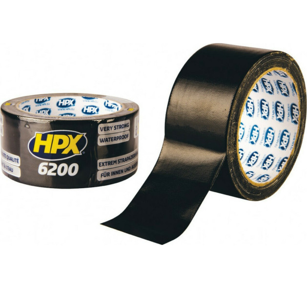 HPX 6200 Black Αυτοκόλλητη Υφασμάτινη Ταινία Μαύρη 48mmx10m