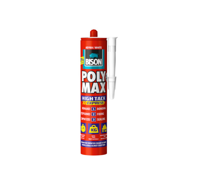 Bison Poly Max High Tack Express Σφραγιστική Σιλικόνη Λευκή 440gr