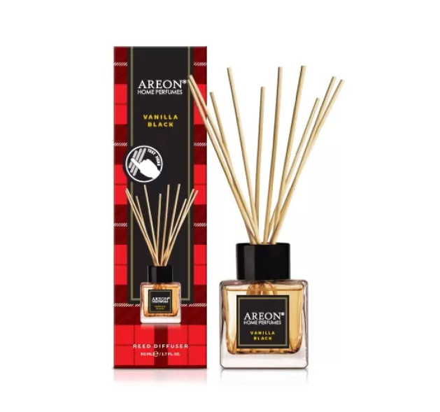 Aρωματικό Χώρου Areon με Sticks Tartan Vanilla Black 50ml