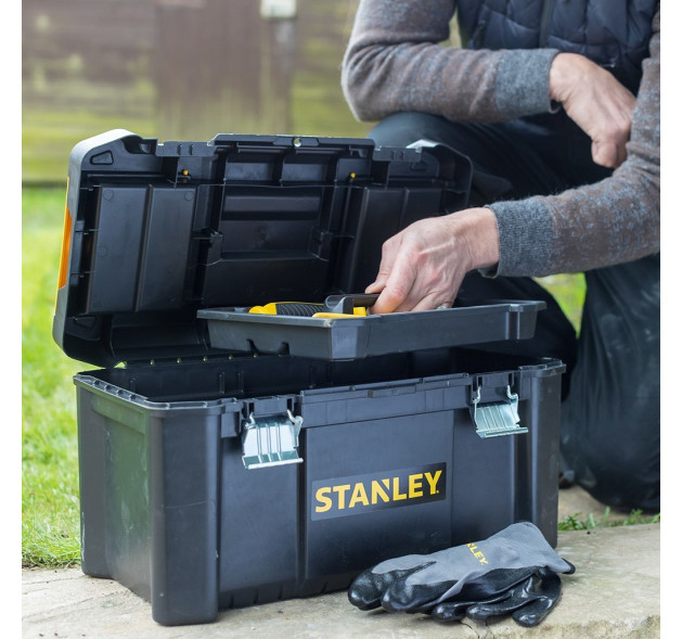 Stanley Essential Εργαλειοθήκη Χειρός Πλαστική με Ταμπακιέρα Π48.2xB25.4xΥ25cm